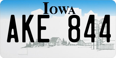 IA license plate AKE844