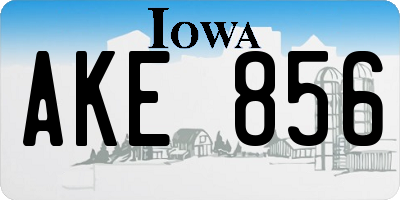 IA license plate AKE856