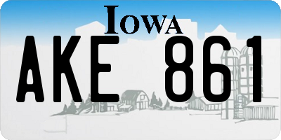 IA license plate AKE861