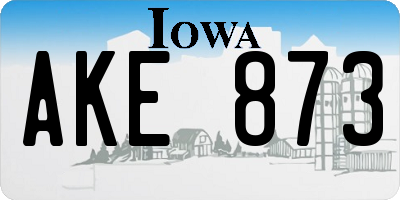 IA license plate AKE873