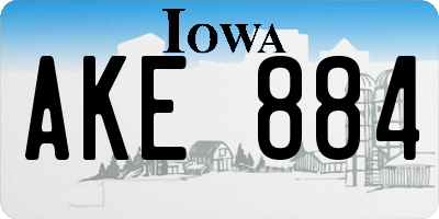 IA license plate AKE884