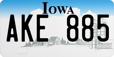 IA license plate AKE885