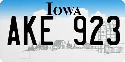 IA license plate AKE923