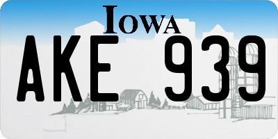 IA license plate AKE939