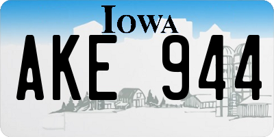 IA license plate AKE944