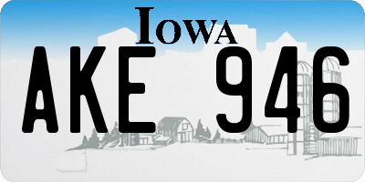 IA license plate AKE946