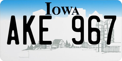 IA license plate AKE967