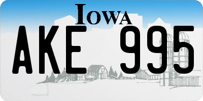 IA license plate AKE995