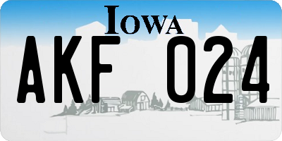 IA license plate AKF024
