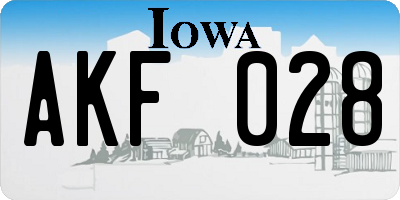 IA license plate AKF028