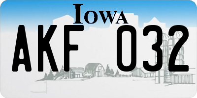 IA license plate AKF032