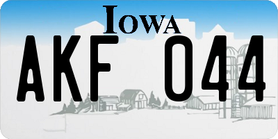 IA license plate AKF044