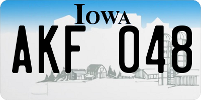 IA license plate AKF048