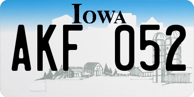 IA license plate AKF052