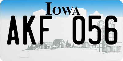 IA license plate AKF056