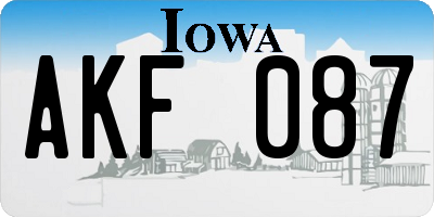 IA license plate AKF087