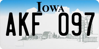 IA license plate AKF097
