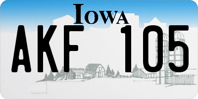 IA license plate AKF105