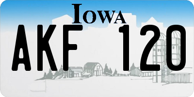 IA license plate AKF120