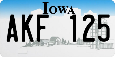 IA license plate AKF125