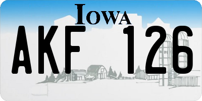 IA license plate AKF126