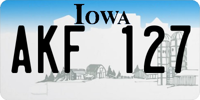 IA license plate AKF127