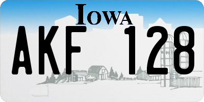 IA license plate AKF128