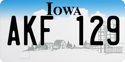 IA license plate AKF129