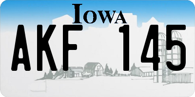 IA license plate AKF145