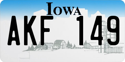 IA license plate AKF149