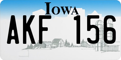 IA license plate AKF156