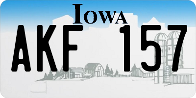 IA license plate AKF157