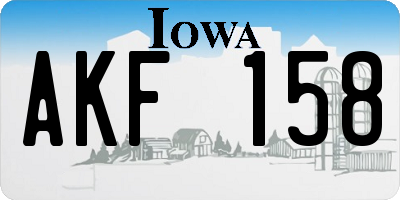IA license plate AKF158