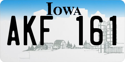 IA license plate AKF161
