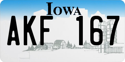 IA license plate AKF167