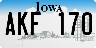 IA license plate AKF170