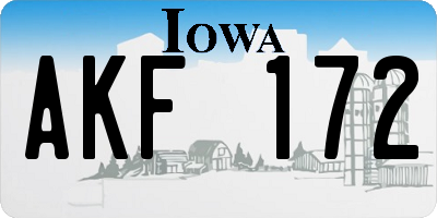 IA license plate AKF172