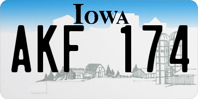 IA license plate AKF174