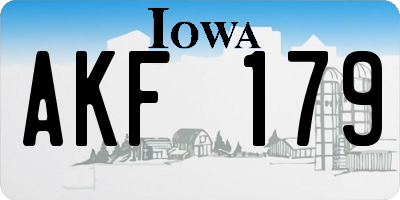 IA license plate AKF179