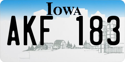 IA license plate AKF183