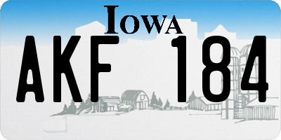 IA license plate AKF184