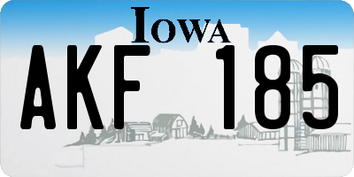 IA license plate AKF185