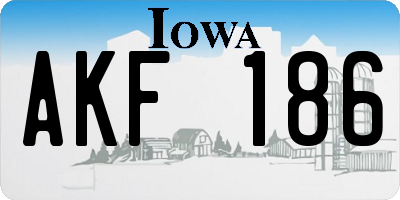 IA license plate AKF186