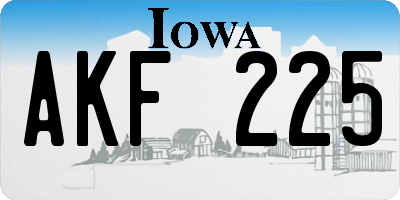 IA license plate AKF225