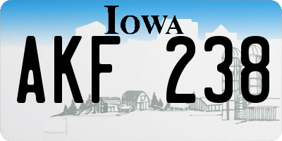 IA license plate AKF238