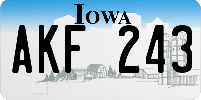 IA license plate AKF243