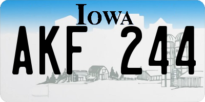 IA license plate AKF244