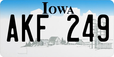 IA license plate AKF249