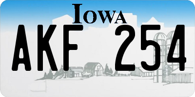 IA license plate AKF254