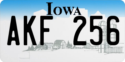 IA license plate AKF256